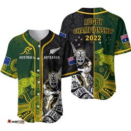 Australia Rugby Mix Aotearoa Rugby Baseball Jersey Shirt Wallabies All Black Special Version Ver.02