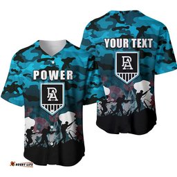 Custom Personalised AFL Anzac Day Baseball Jersey Shirt Power Army Style