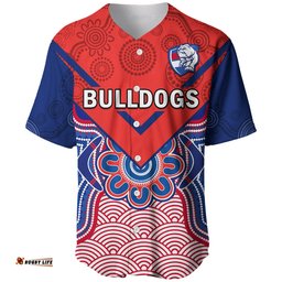 Bulldogs Football Baseball Jersey Shirt Western Doggies Aboriginal Art