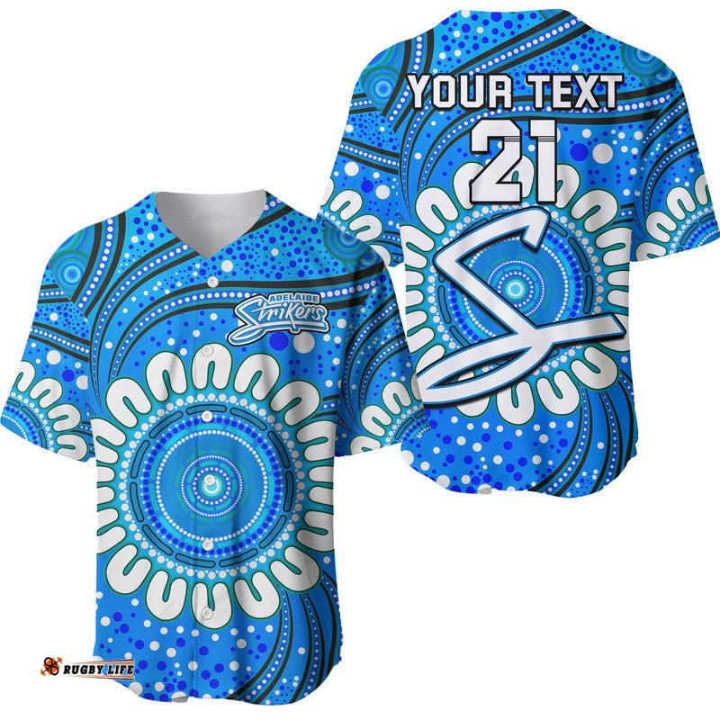 Custom Personalised Adelaide Strikers Cricket Baseball Jersey Shirt Aboriginal