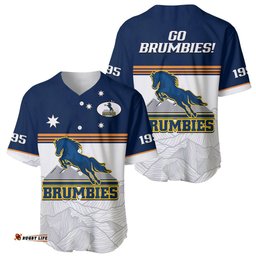 Brumbies Rugby 1995 Super Sporty Style Baseball Jersey Shirt