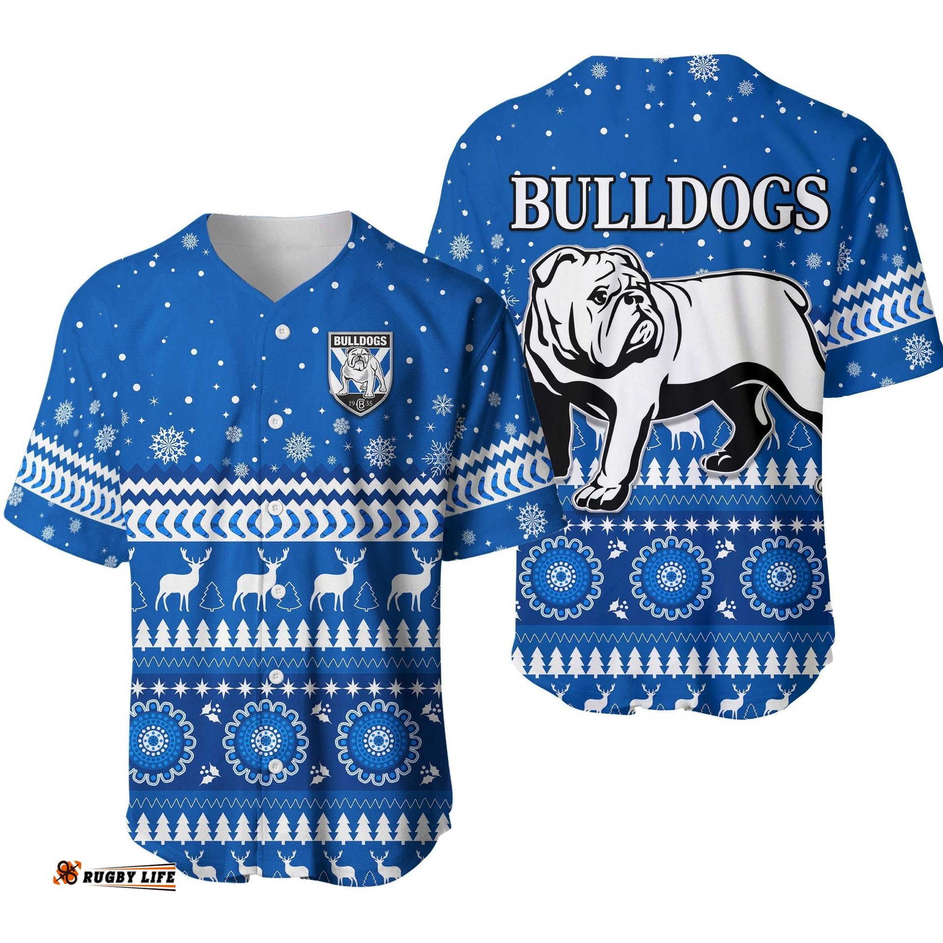 Bulldogs Baseball Jersey Shirt Christmas Canterbury Bankstown