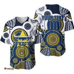 Custom Personalised And Number Cowboys Rugby Baseball Jersey Shirt Aboriginal