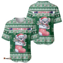 Aussie Koala Baseball Jersey Shirt Merry Christmas