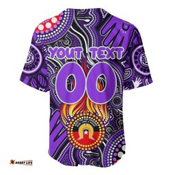 Personalised NAIDOC Week 2024 Fremantle Dockers Freo Baseball Jersey Shirt Australian Aboriginal Hand Painting