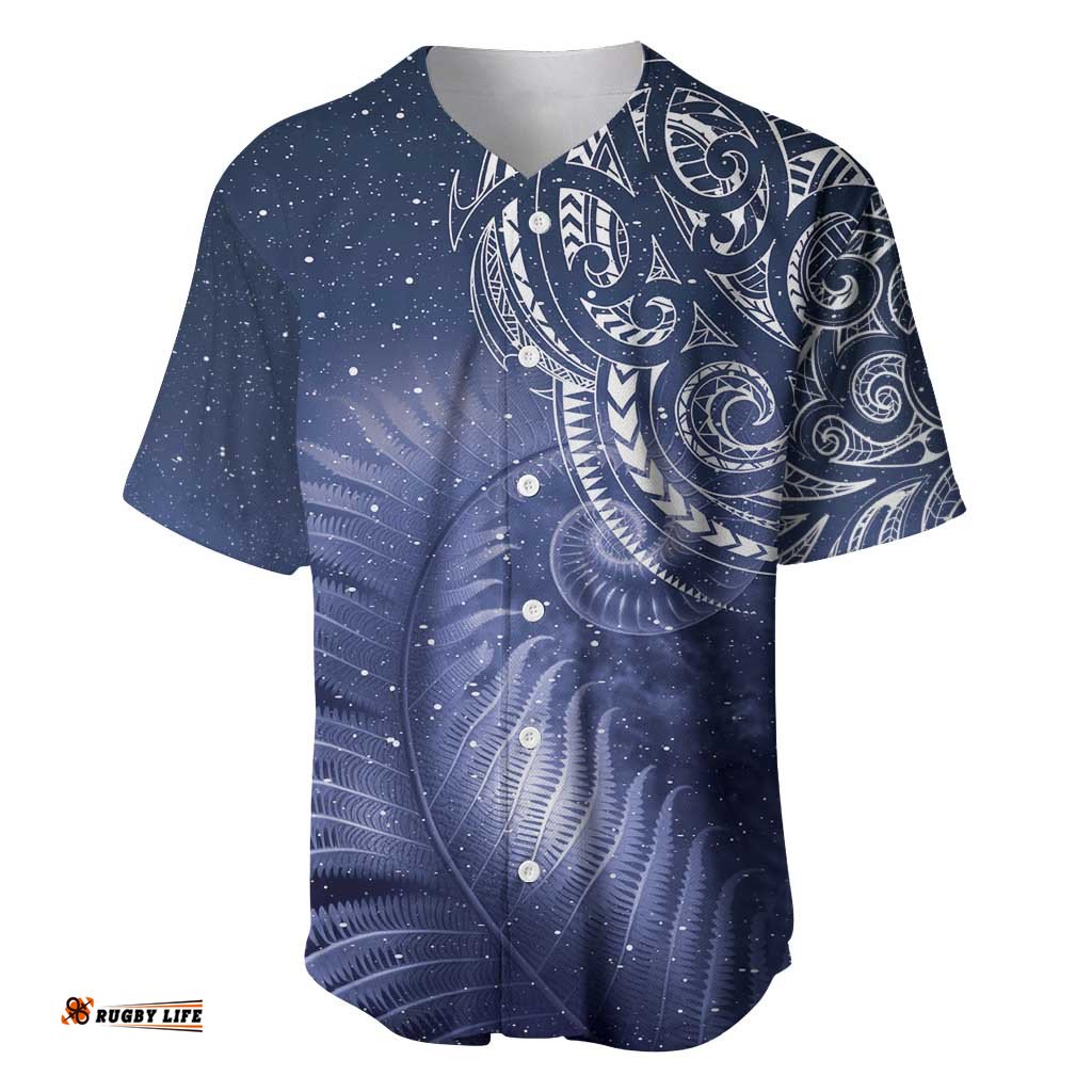 New Zealand Galaxy Fern Baseball Jersey Shirt