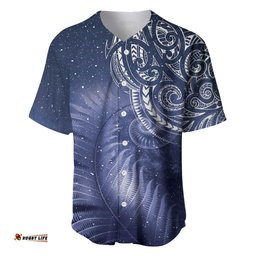 New Zealand Galaxy Fern Baseball Jersey Shirt