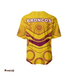 Custom Personalised Broncos Indigenous Baseball Jersey Shirt Gold