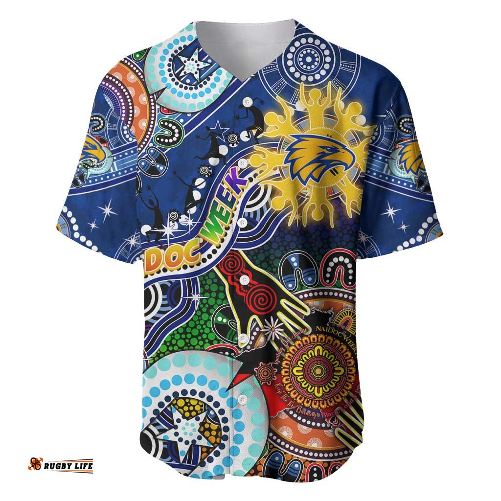 Custom NAIDOC Week 2024 West Coast Eagles Baseball Jersey Shirt Australia Aboriginal Dot Painting