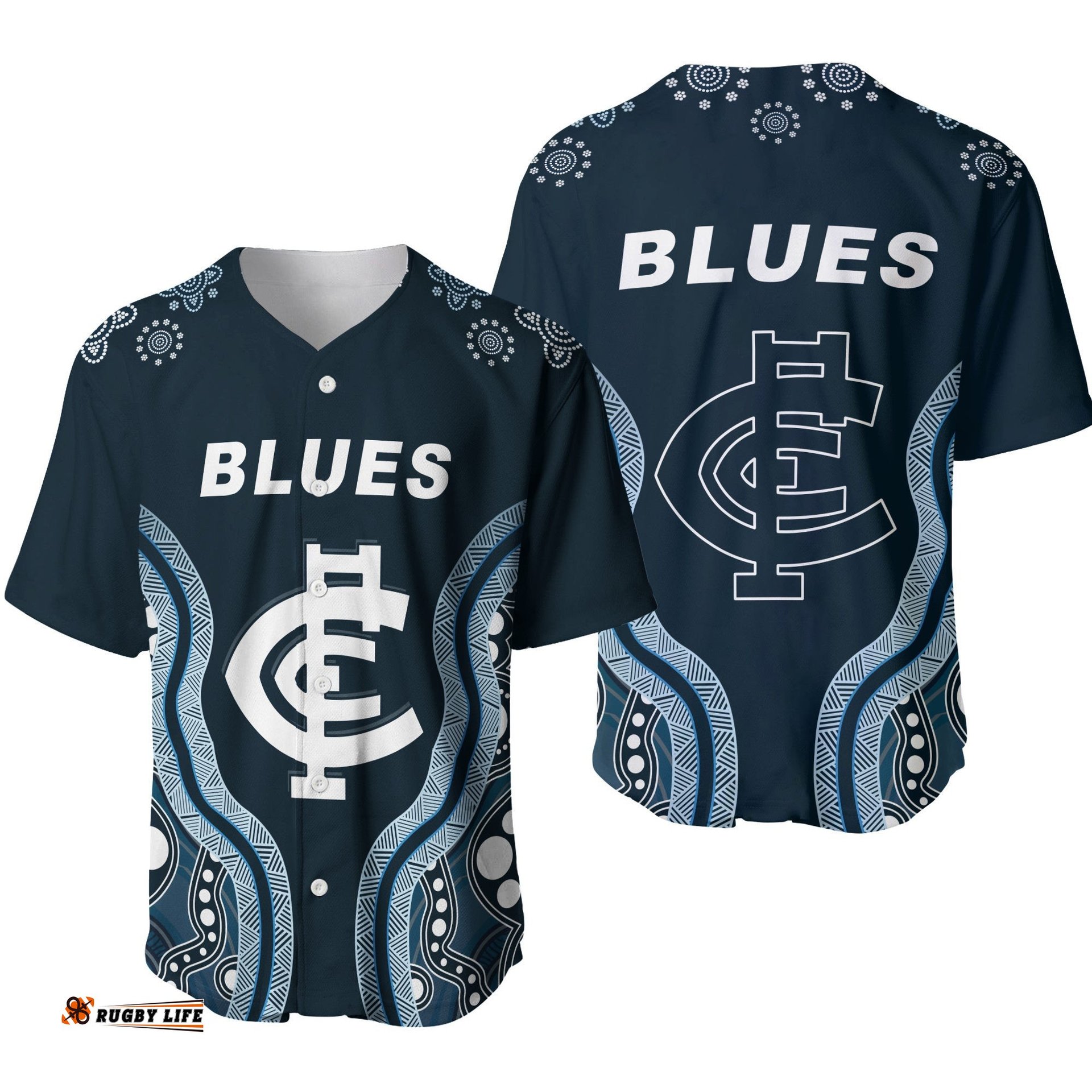 Go Blues Baseball Jersey Shirt Simple Indigenous