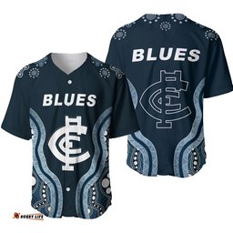 Go Blues Baseball Jersey Shirt Simple Indigenous