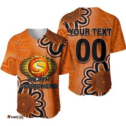 Custom Personalised And Number Scorchers Cricket Baseball Jersey Shirt Aboriginal Orange