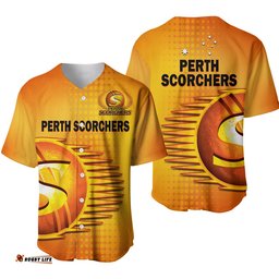Perth Scorchers Cricket Baseball Jersey Shirt Simple Style Ver.01