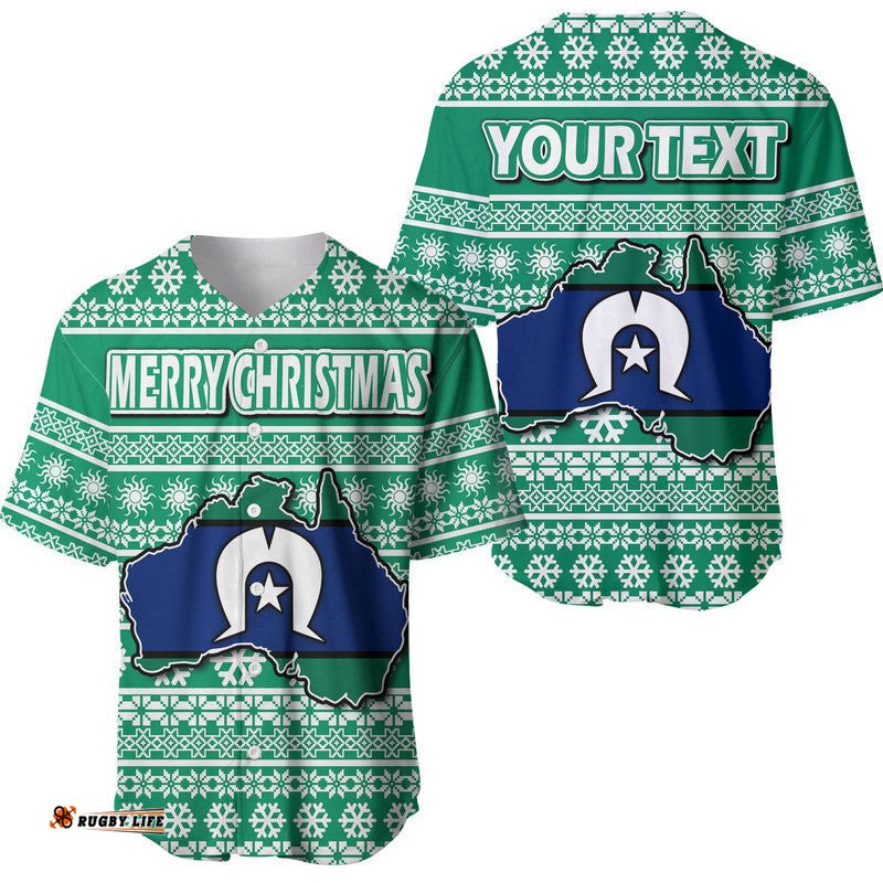 Custom Personalised Australian Torres Strait Christmas Vibe With Aboriginal Dot Painting Style Baseball Jersey Shirt