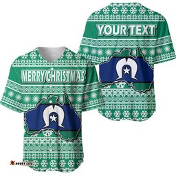 Custom Personalised Australian Torres Strait Christmas Vibe With Aboriginal Dot Painting Style Baseball Jersey Shirt