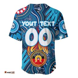 Personalised NAIDOC Week 2024 Carlton Blues Baseball Jersey Shirt Australian Aboriginal Hand Painting