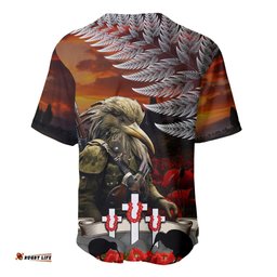 New Zealand ANZAC Day Baseball Jersey Shirt The Ode of Remembrance and Silver Fern