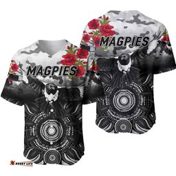 Collingwood Magpies ANZAC Baseball Jersey Shirt Indigenous Vibes