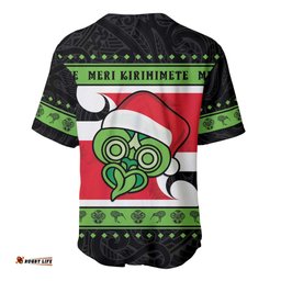New Zealand Funny Christmas Baseball Jersey Shirt Maori Tiki