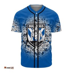 Canterbury Bankstown Bulldogs Baseball Jersey Shirt Polynesian Hibiscus Tropical Vintage NRL