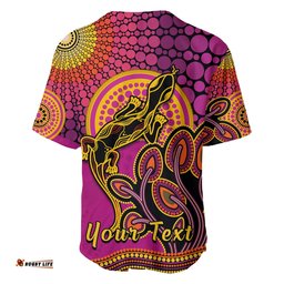 Custom Personalised Aboriginal Lizard Baseball Jersey Shirt Tree On The Hill Sunshine
