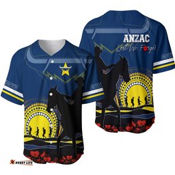 Cowboys Rugby Baseball Jersey Shirt Anzac Day We Will Remember Them