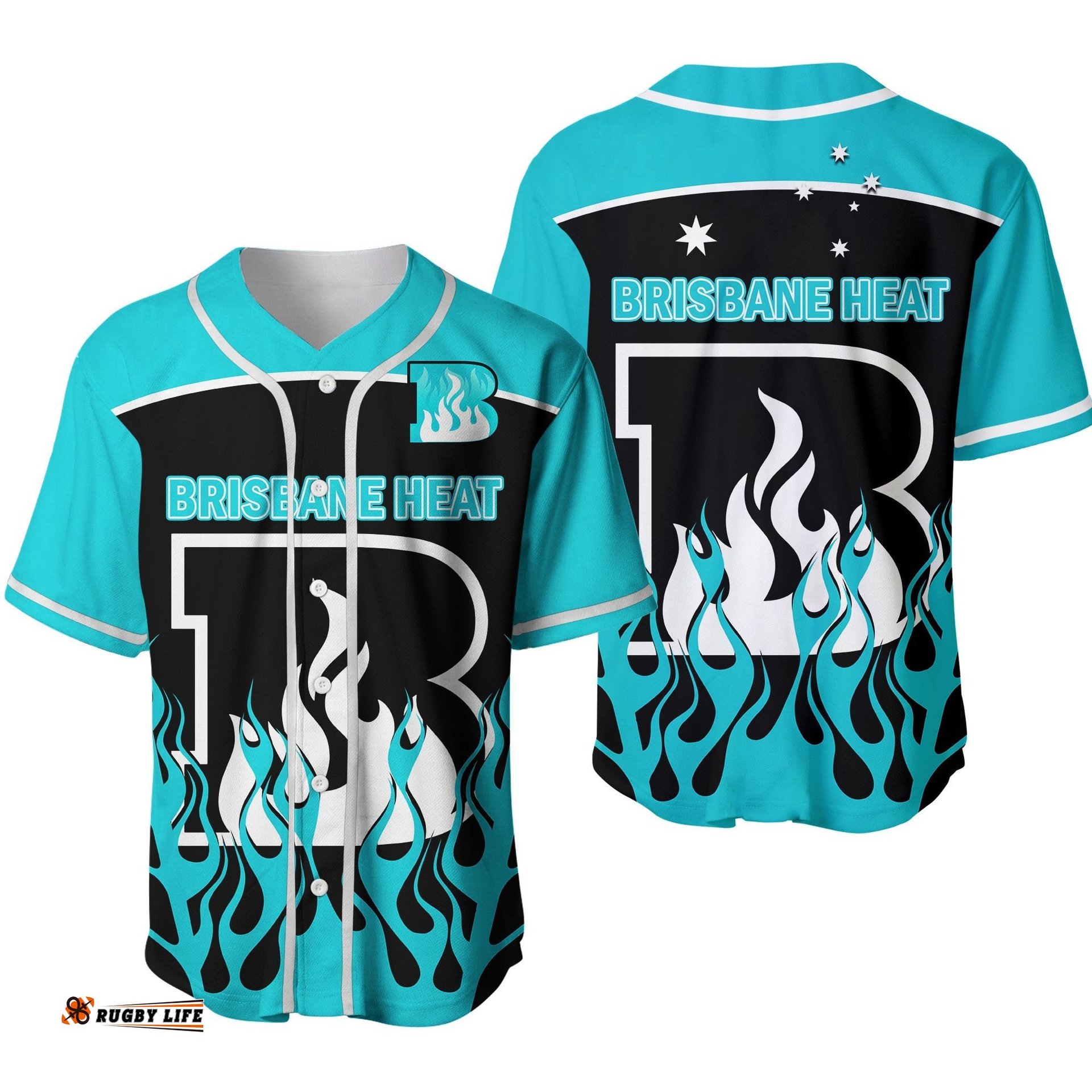 Brisbane Heat Cricket Baseball Jersey Shirt Simple Style Ver.02