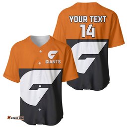 Personalised GWS Giants Football Baseball Jersey Shirt Sporty Style