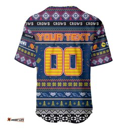 Personalized Crows Football Xmas Baseball Jersey Shirt Australia AFL Mascot