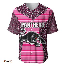 NRL Panthers Baseball Jersey Shirt Mix Dot Aboriginal Pink Version