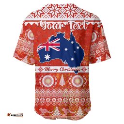Custom Personalised Australia Baseball Jersey Shirt Australian Map Aboriginal Painting Merry Christmas