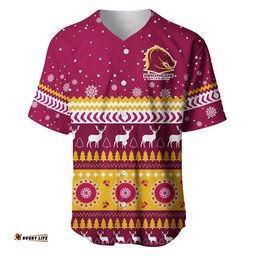 Custom Personalised Broncos Aboriginal Baseball Jersey Shirt Christmas Brisbane