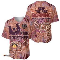 Fire Together NAIDOC 2024 Baseball Jersey Shirt Indigenous Cultural Spirit
