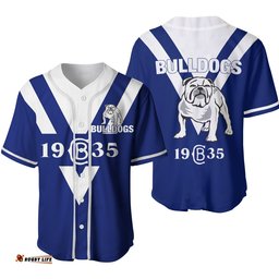 Canterbury Bankstown Bulldogs Blue Baseball Jersey Shirt
