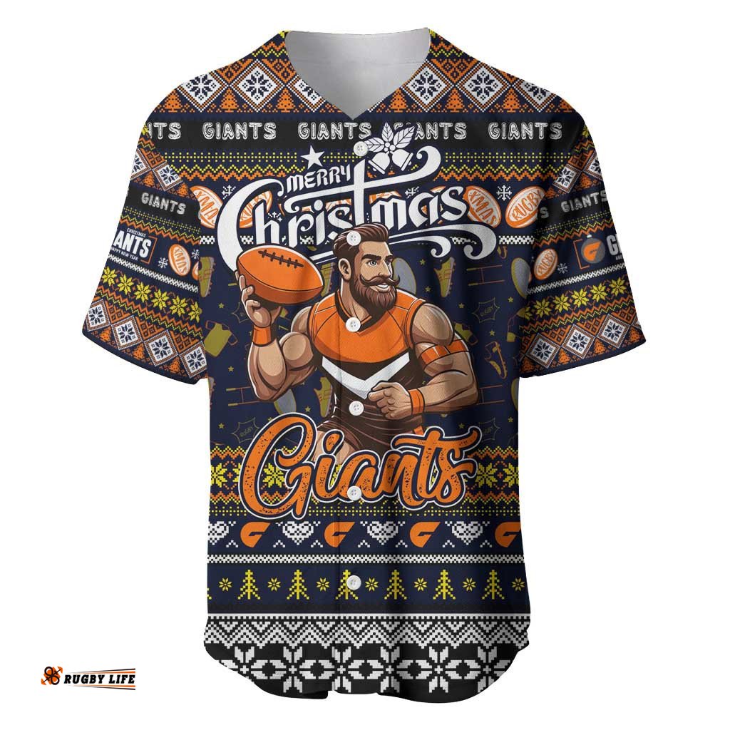 Personalized Giants Football Xmas Baseball Jersey Shirt Australia AFL Mascot