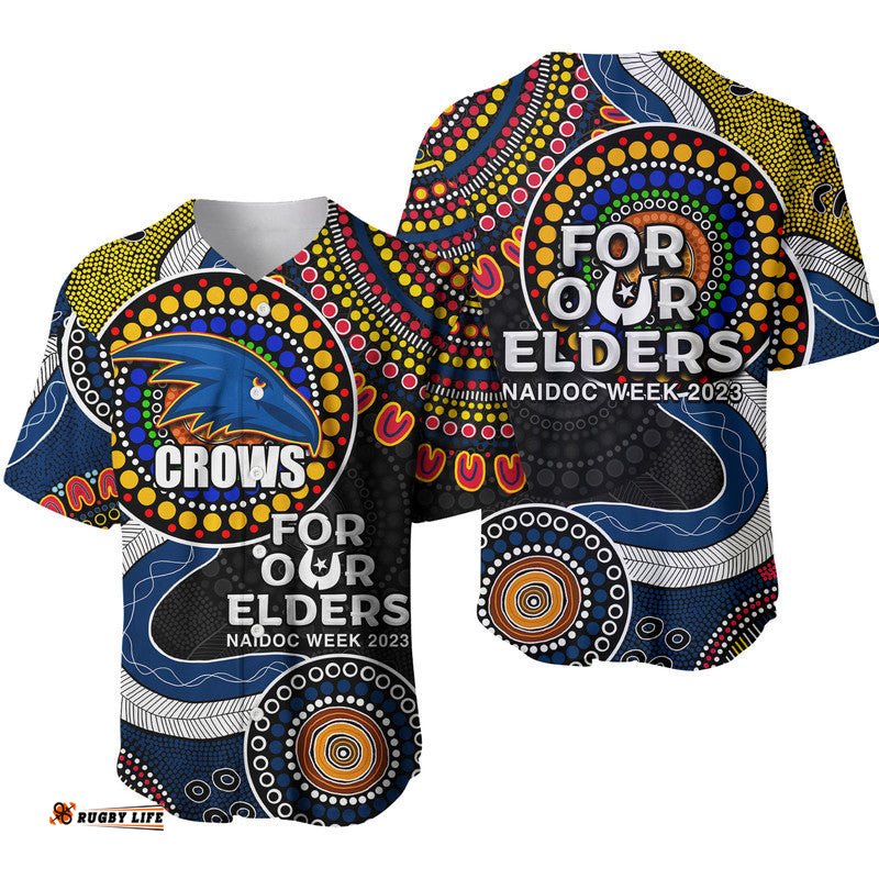 Crows Rugby Baseball Jersey Shirt NAIDOC Aboriginal