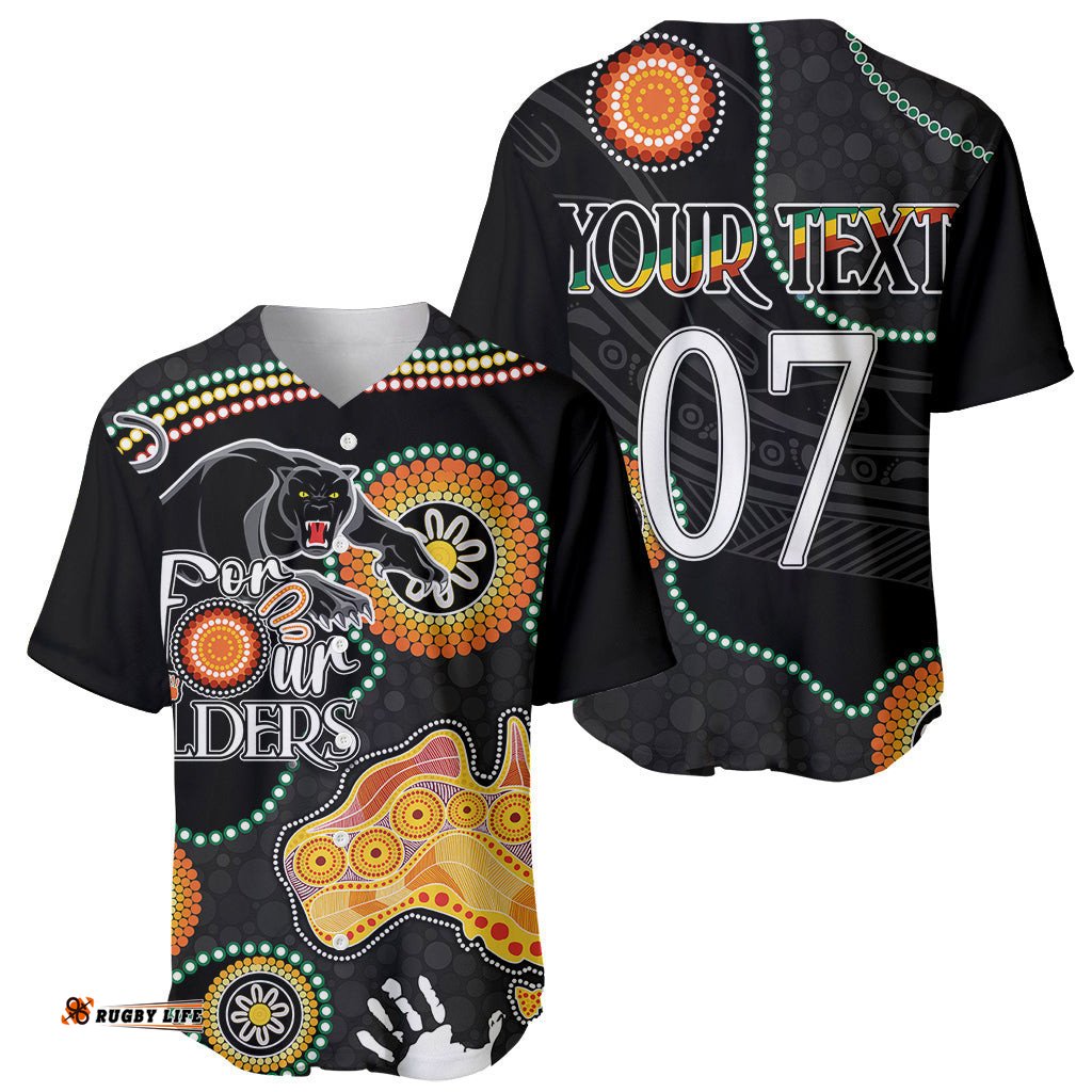 Personalised NAIDOC Week NRL Panther For Our Elders Baseball Jersey Shirt