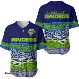 Canberra The Green Machine Raiders Boomerang Indigenous Baseball Jersey Shirt