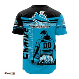 Cronulla Sutherland Sharks Baseball Jersey Shirt Personalized Pentagon Style NRL