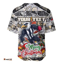 Custom Magpies Football Merry Christmas Baseball Jersey Shirt Indigenous Australian Art