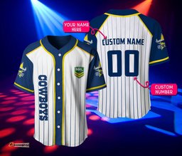 Personalized North Queensland Cowboys 3D Baseball Jersey Shirt
