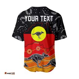 Custom Personalised Aboriginal Flag Baseball Jersey Shirt Map Aussie