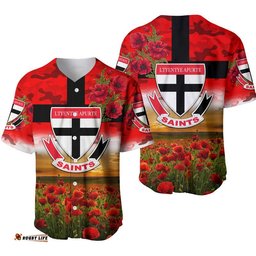 Ltyentye Apurte ANZAC Baseball Jersey Shirt Poppy Vibes Saints
