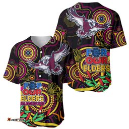 Sea Eagles Rugby Aboriginal Art Baseball Jersey Shirt NAIDOC Indigenous Tribal