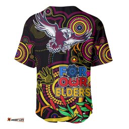 Sea Eagles Rugby Aboriginal Art Baseball Jersey Shirt NAIDOC Indigenous Tribal