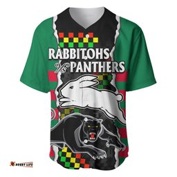 Custom Text And Number NRL Combine Rabbitohs and Panthers Baseball Jersey Shirt 06