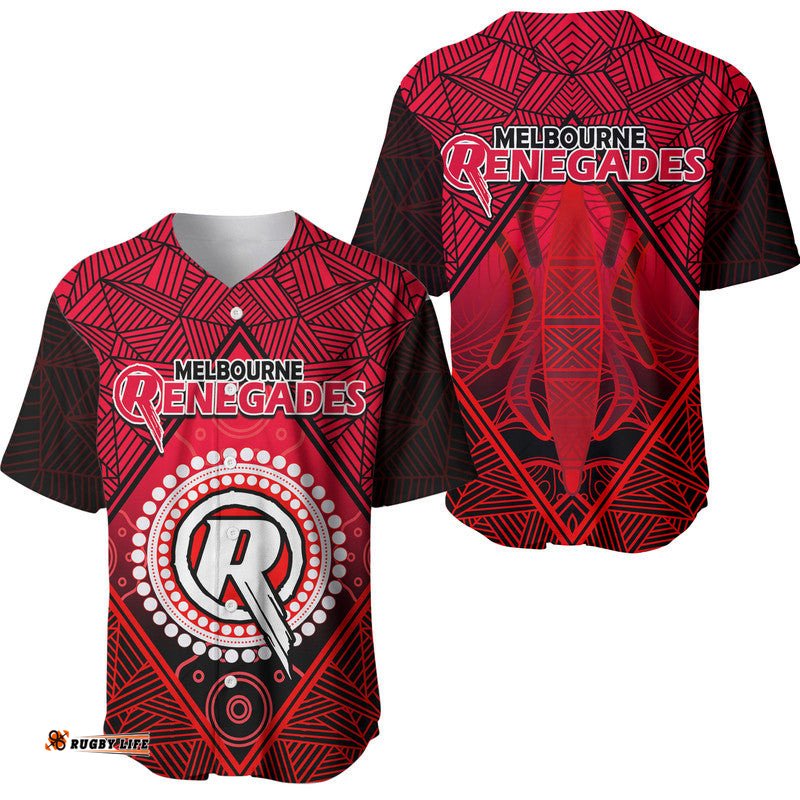 Melbourne Renegades Indigenous Aboriginal Cricket Baseball Jersey Shirt