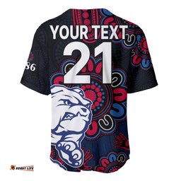 Custom Personalised AFL Western Bulldogs Dogs 1877 Aboriginal Baseball Jersey Shirt 06