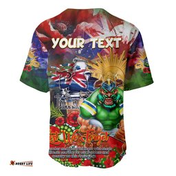 Personalised Australia Rugby Raiders ANZAC Baseball Jersey Shirt Canberra Scratch Style