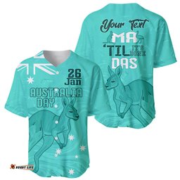 Personalised Matildas Australia Day Baseball Jersey Shirt Proud To Be Tillies Turquoise Version